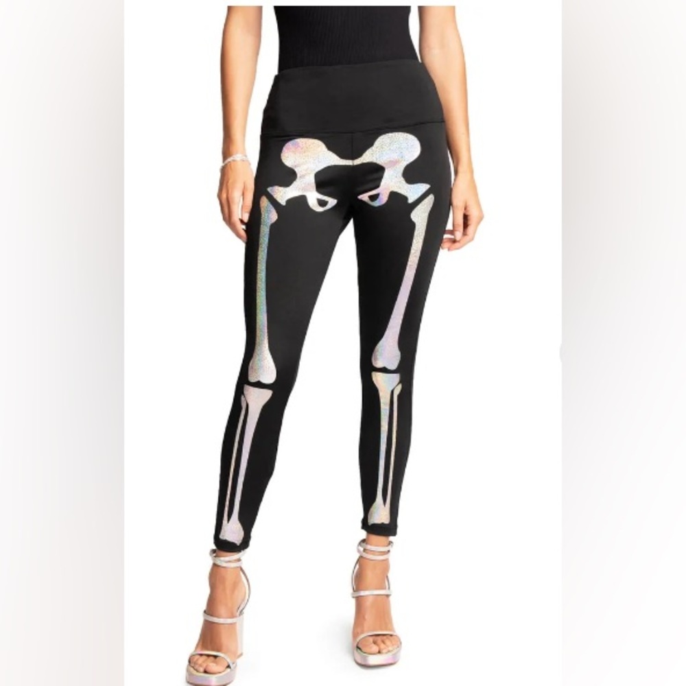 Tipsyelves Shimmer Skeleton High Waisted Leggings- Women